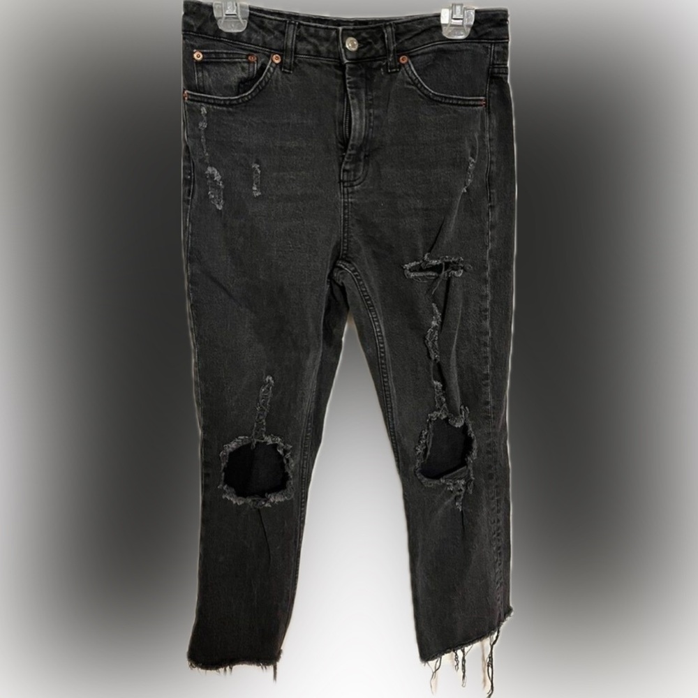 Topshop Women’s Black Ripped Jeans